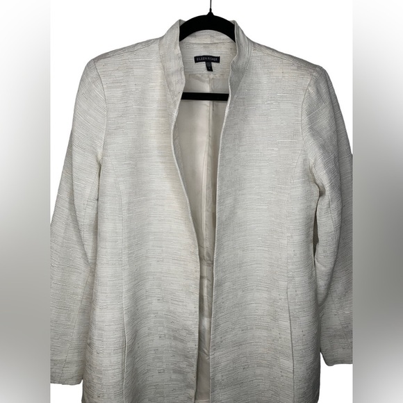 Eileen Fisher Stand Collar Shaped Jacket in Bone Color Size Small - Picture 2 of 12